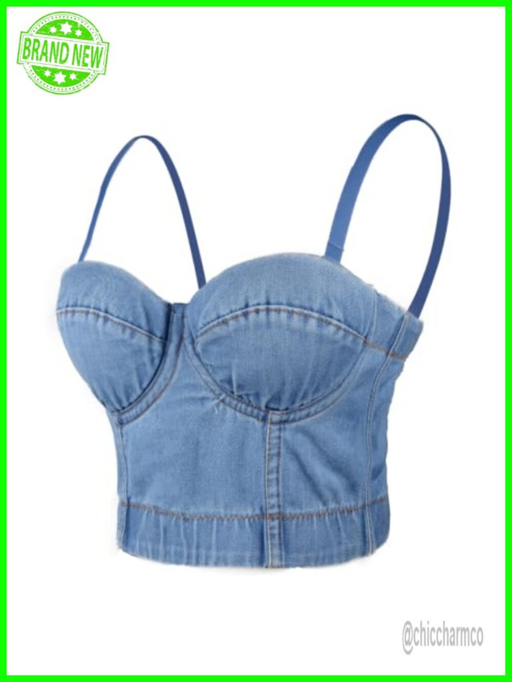 Corset Crop Top Bustier with Detachable Straps Push-Up Padded Clubwear Party